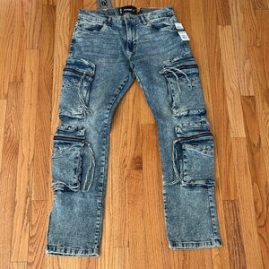 PRPS Distressed Blue Slim Fit Jeans